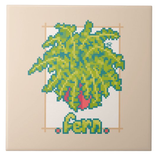 Fern Pixelart  Tegeltje (Voorkant)