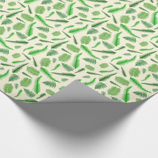 Fern Plant Frond Leaves Pattern Cadeaupapier (Hoek)