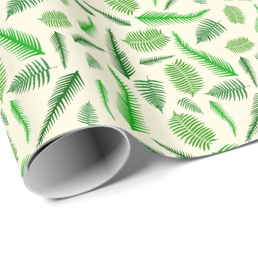 Fern Plant Frond Leaves Pattern Cadeaupapier (Rol Hoek)