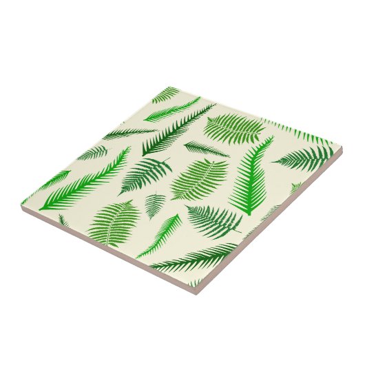 Fern Plant Frond Leaves Pattern Tegeltje (Zijkant)