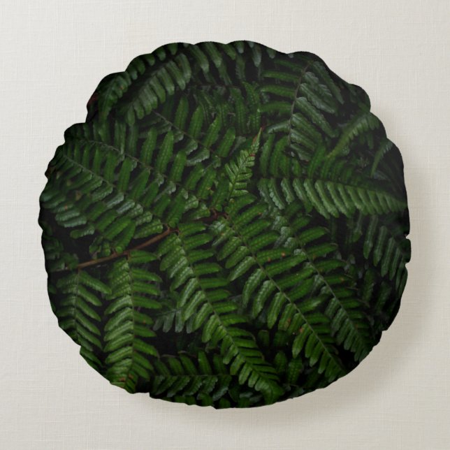 Fern plant rond kussen (Voorkant)