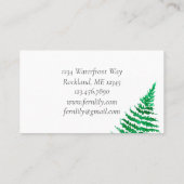 Fern Plant Waterverf Botanische Illustratie Visitekaartje (Achterkant)