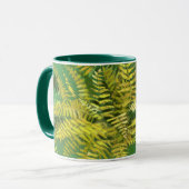 Fern, schijfjes, groene goudgele groen mok (Voorkant links)