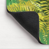 Fern, schijfjes, groene goudgele groen muismat (Hoek)