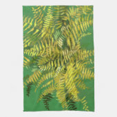Fern, schijfjes, groene goudgele groen theedoek (Verticaal)
