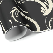 Fern & Tendril Swirls in Black & Cream Cadeaupapier (Rol Hoek)