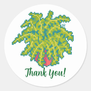Fern, thank you, pixelart, Pixel Art Ronde Sticker