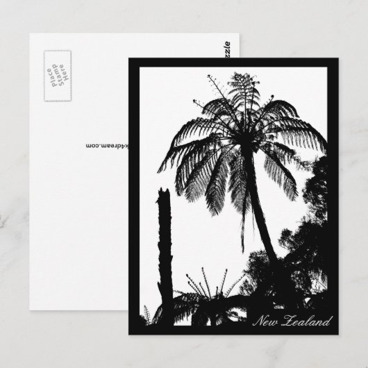 Fern Tree Forest, Silver Fern, natuur Nieuw-Zeelan Briefkaart (Voorkant / Achterkant)