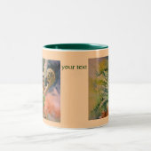 Fern Unfurling Waterverf Fine Art Tweekleurige Koffiemok (Center)