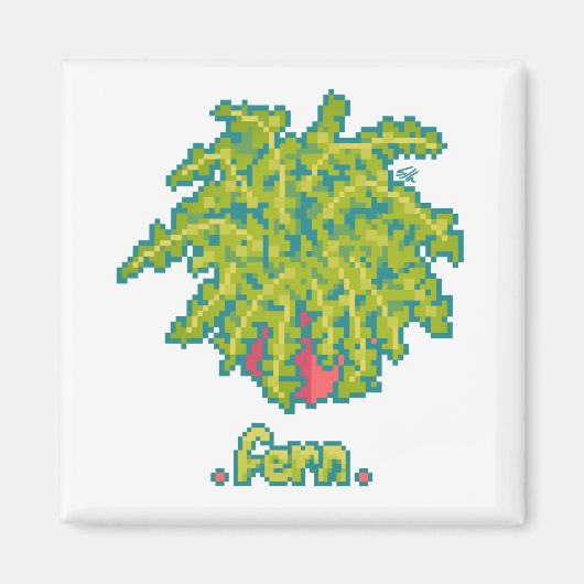 Fern, varen Pixelart, Pixel Art Magneet (Voorkant)