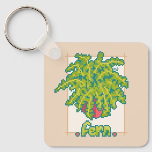 Fern, varen Pixelart, Pixel Art Sleutelhanger (Voorkant)