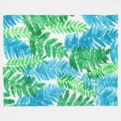 Fern waterverf fleece deken (Voorkant (Horizontaal))