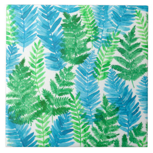 Fern waterverf tegeltje