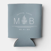 Fern Wedding Monogram | Dusty Blue Koelbox Blikjeskoeler (Voorkant)