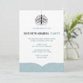 Fern Wings en Chandelier Housewarming Invitations Kaart (Staand voorkant)