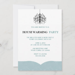Fern Wings en Chandelier Housewarming Invitations Kaart