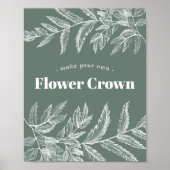 Fern Woodland Flower Crown Station Sign Poster (Voorkant)