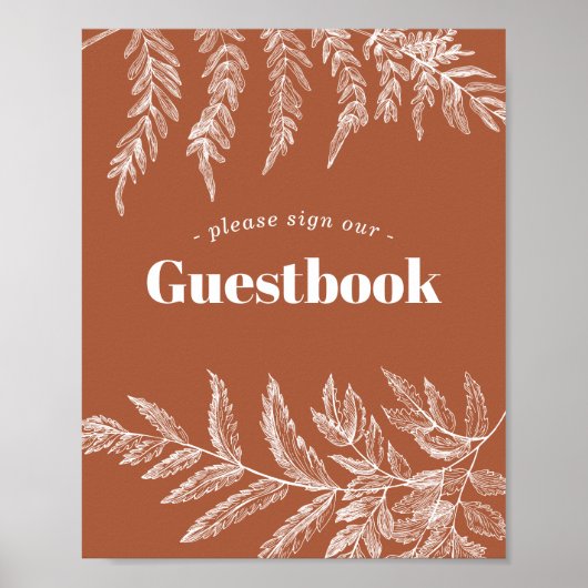 Fern Woodland Wedding Guestbook Poster (Voorkant)