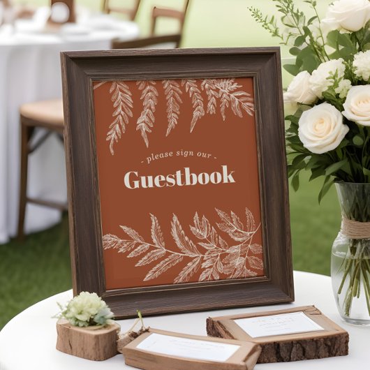 Fern Woodland Wedding Guestbook Poster