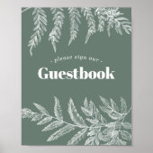 Fern Woodland Wedding Guestbook Poster (Voorkant)