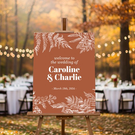 Fern Woodland Wedding Welcome Sign Poster