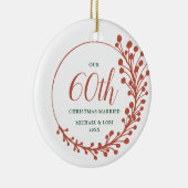 Fern Wreath persoonlijke 60ste kerstvrouw Keramisch Ornament (Rechts)