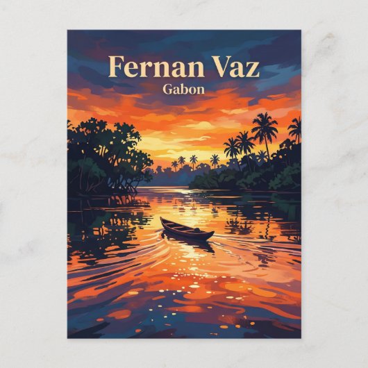 Fernan Vaz Lagune Gabon Briefkaart (Voorkant)