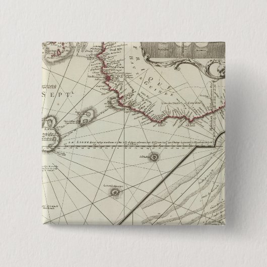 Fernand de Noronha Island Vierkante Button 5,1 Cm (Voorkant)