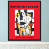 Fernand Leger: Vrouw met kat (1921) Canvas Afdruk (Insitu (Houten vloer))