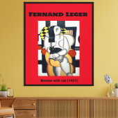 Fernand Leger: Vrouw met kat (1921) Canvas Afdruk (Insitu (Woonkamer))
