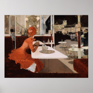 Fernand Lungren, in the Cafe, Paris, c1883 Poster