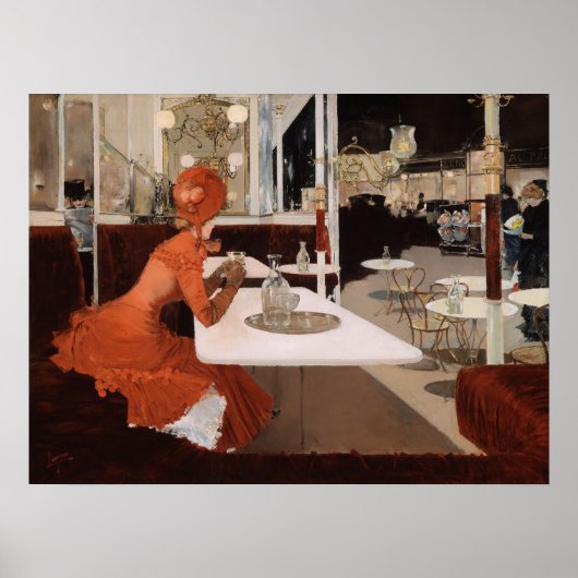 Fernand Lungren, in the Cafe, Paris, c1883 Poster (Voorkant)
