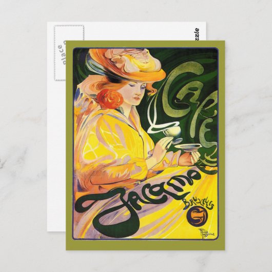 Fernand Toussaint ~ Cafe Jacqmotte Briefkaart (Voorkant / Achterkant)