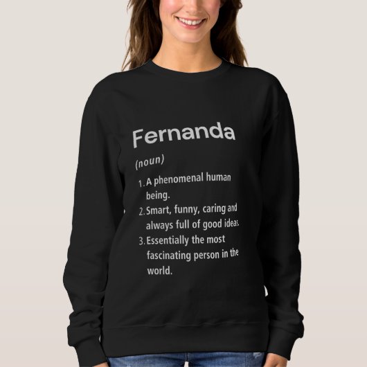 Fernanda naam definitie grappige woordenboek trui (Voorkant)