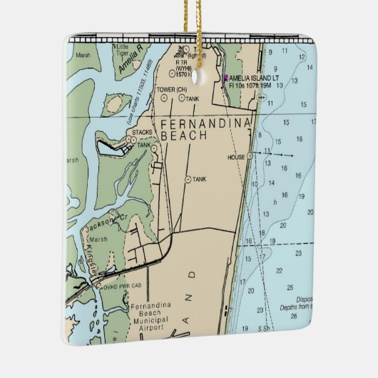 Fernandina Beach FL Ceramic Ornament (Rechts)