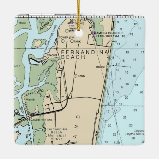 Fernandina Beach FL Ceramic Ornament (Achterkant)