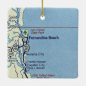 Fernandina Beach FL  kaart Keramisch Ornament (Achterkant)