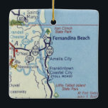 Fernandina Beach  Map Keramisch Ornament<br><div class="desc">Kerstversiering voor Fernandina Beach Florida en Nassauville.</div>