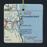 Fernandina Beach  Map Keramisch Ornament<br><div class="desc">Kerstversiering voor Fernandina Beach Florida en Nassauville.</div>