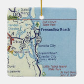 Fernandina Beach  Map Keramisch Ornament (Achterkant)