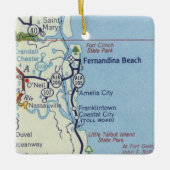 Fernandina Beach  Map Keramisch Ornament (Voorkant)