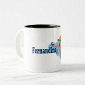 Fernandina Beach. Tweekleurige Koffiemok (Voorkant links)