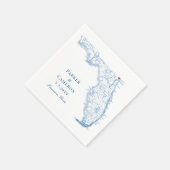 Fernandina Florida Kaart Elegant Bruiloft Servet (Hoek)