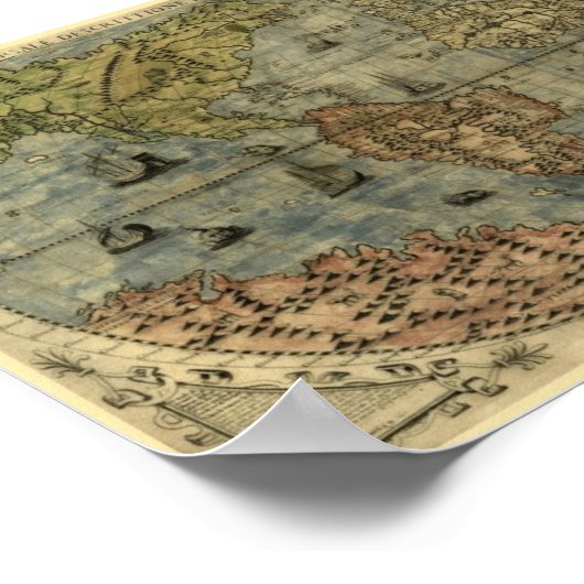 Fernando Bertelli 1565 Map of the World Poster (Hoek)