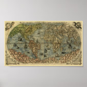 Fernando Bertelli 1565 Map of the World Poster (Voorkant)
