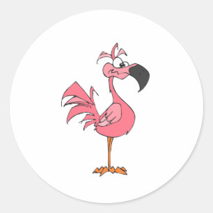 Fernando Flamingo Ronde Sticker