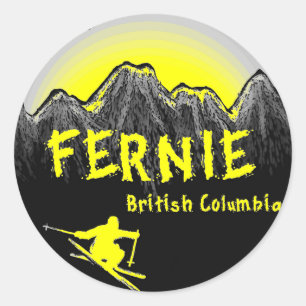 Fernie British Columbia Canada Ronde Sticker