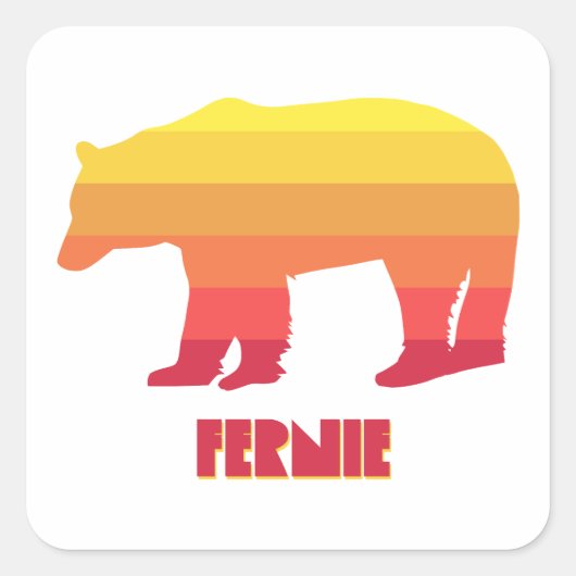 Fernie British Columbia Rainbow-Beer Vierkante Sticker (Voorkant)