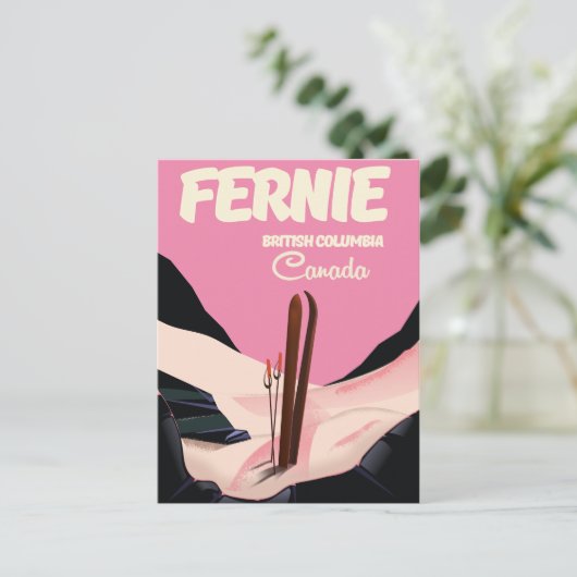Fernie British Columbia Ski poster Briefkaart (Staand voorkant)