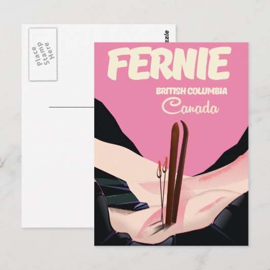 Fernie British Columbia Ski poster Briefkaart (Voorkant / Achterkant)